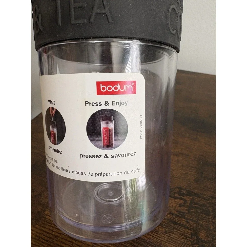 Bodum Coffee French Press Coffee Tea Brewer Travel Tumbler Double Wall Black New